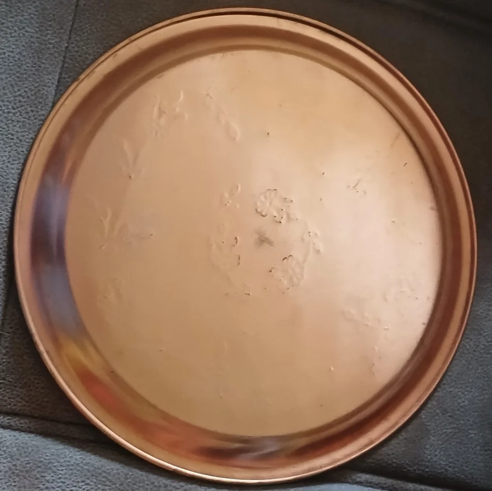 Vintage Princess House No. 301 Floral Engraved Copper Serving Tray